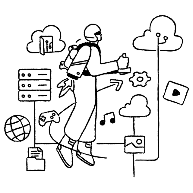 Mensch mit Rakete - Symbol für KI-Agenten